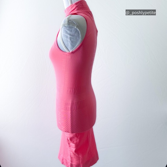 Nike XS hot pink sleeveless mock neck bodycon midi dress - Picture 8 of 16